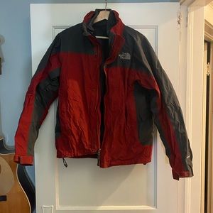 The North Face Red Gray Parka Jacket Coat Size Small